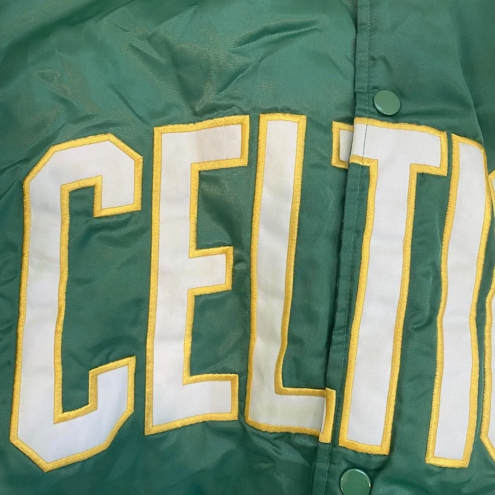 Vintage Boston Celtics G-III Bigman Satin Bomber Snap Jacket Men's Size 5X VTG